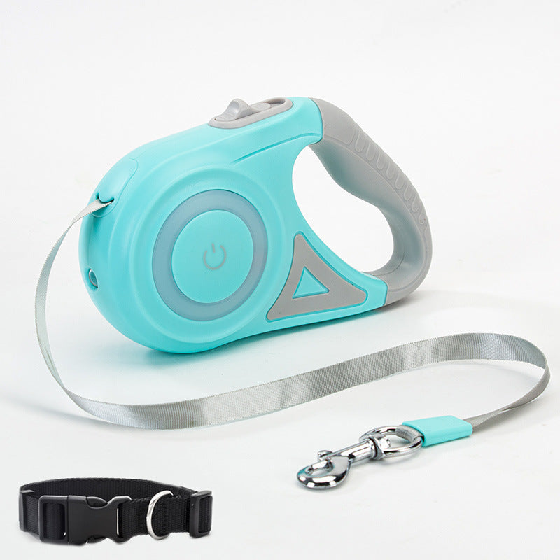 Retractable Dogs Leash with Collar and Spotlight