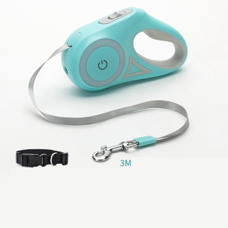 Retractable Dogs Leash with Collar and Spotlight