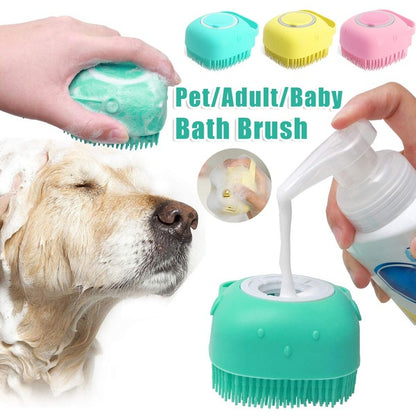 Silicone Bathing and Grooming Brush for Pets