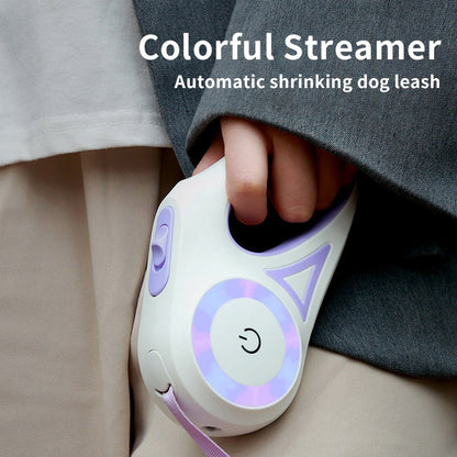 Retractable Dogs Leash with Collar and Spotlight