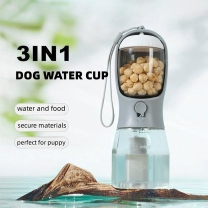 Portable Pet Drinking and Feeding Cup with Trash Bags